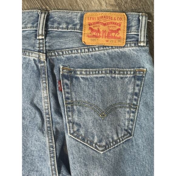 Levis 505 Jeans, Men’s Straight Leg, 29x30, Light/medium Wash - Picture 4 of 5